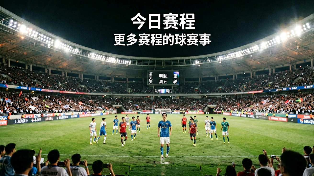 夜间体育场灯火通明，准备迎接激烈的足球赛事
